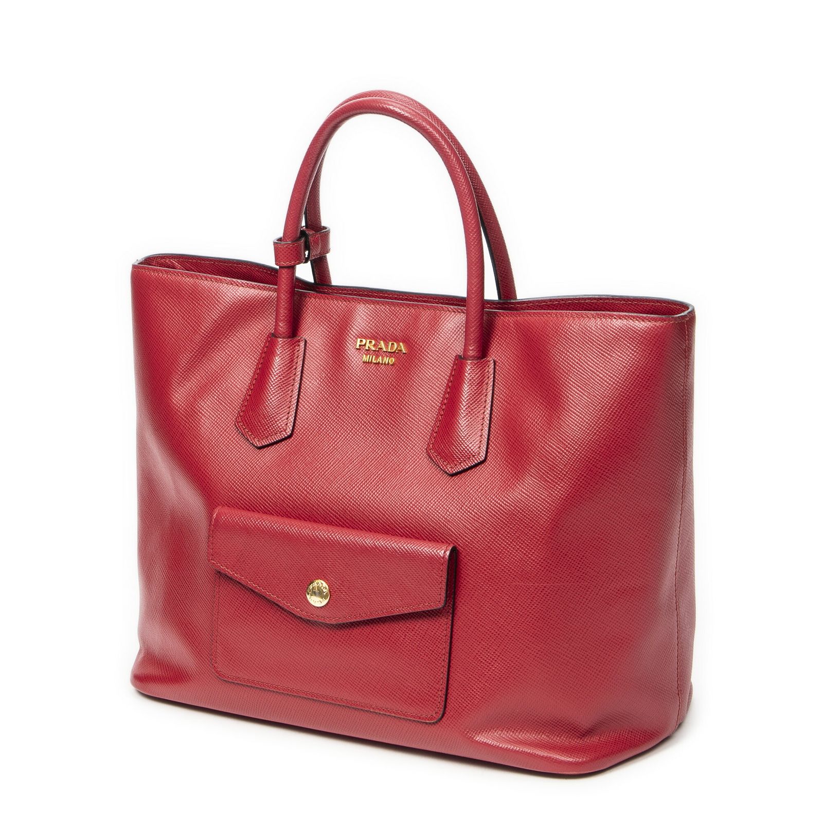 PRADA プラダ赤サフィアーノレザーA