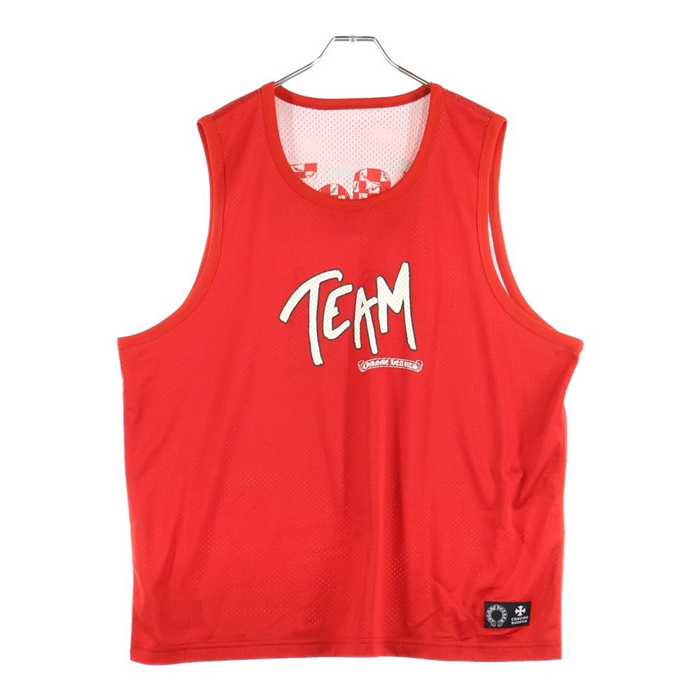 CHROME HEARTS クロムハーツ ×MATTY BOY MESH WARM UP JERSEY ×マッティボーイ リバーシブル CHロゴプリント メッシュタンクトップ ノースリーブ レッド