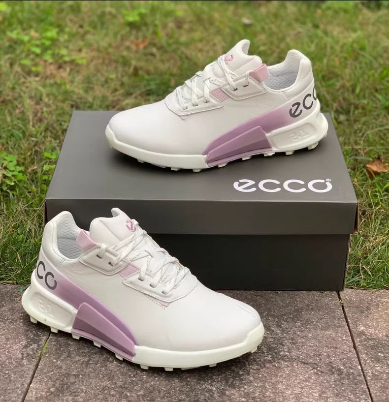 美しいドレープ感 ECCO ゴルフ シューズ GOLF シューズ レディース スニーカー スポーツシューズ EU35-EU40 ホワイト パープル