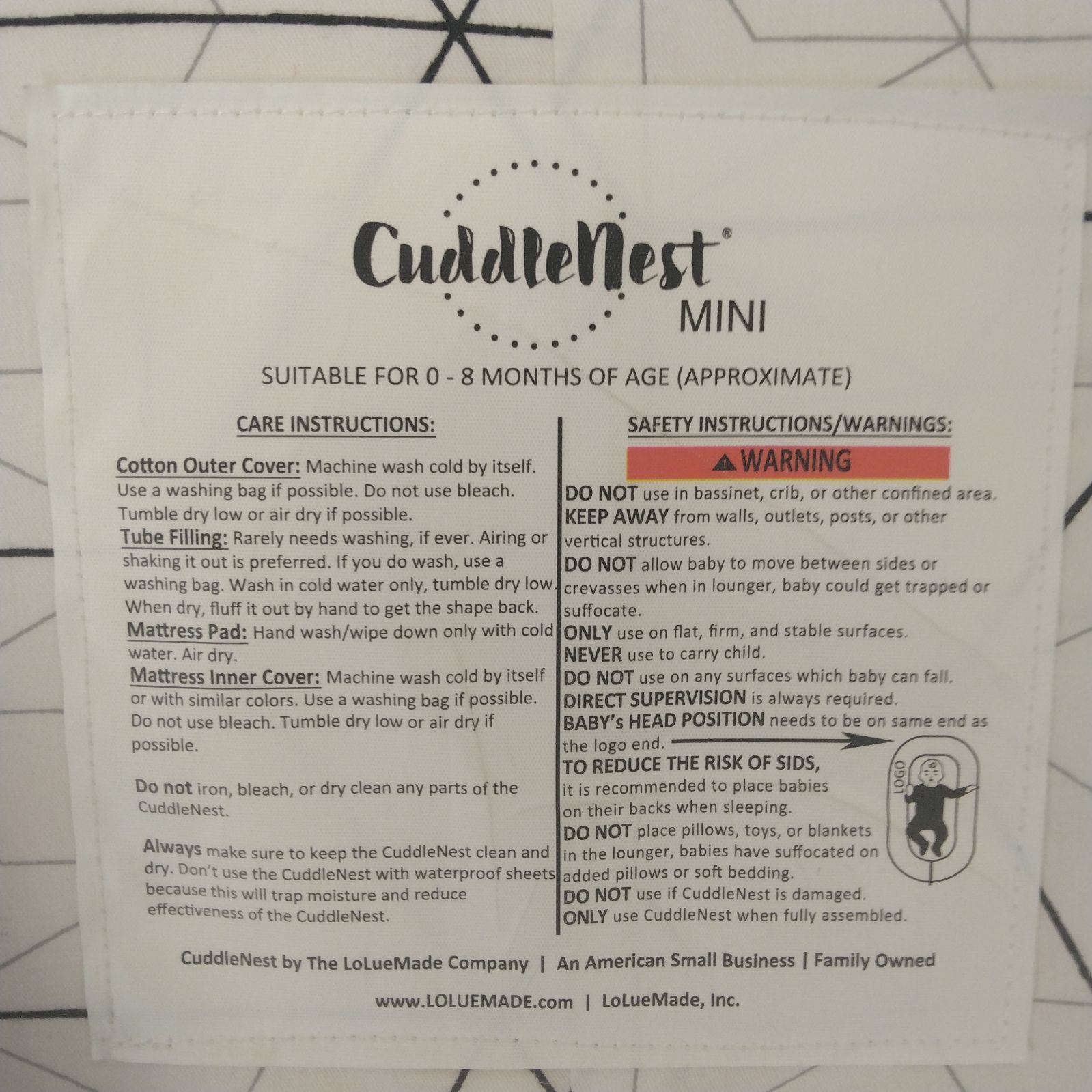 タグ付き未使用級】Cuddlenest mini / カドルネスト ミニ ベッドイン 