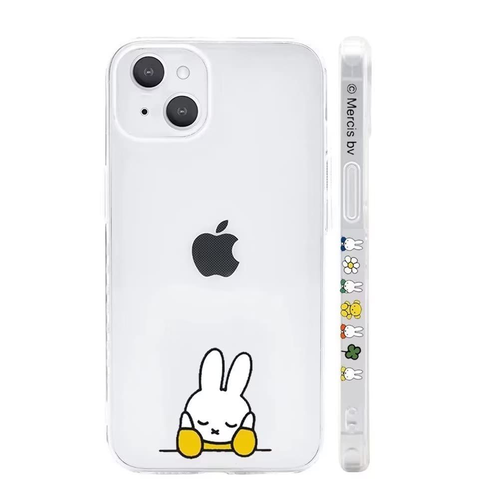 【人気商品】用 ケース クリア iPhone15 保護カバー キャラクター スマホケース ［透明 軽薄型 ワイヤレス充電対応 ミッフィー レンズ保護 ストラップホール付き］ 6.1インチ ケース アイフォ