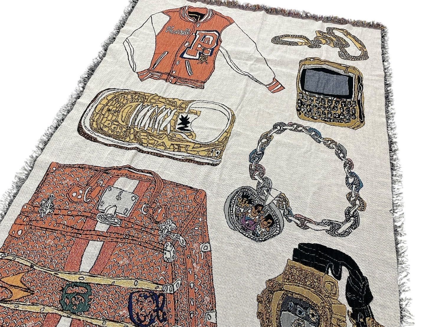 落合翔平 Pharrell Williams ラグ 画家の落合翔平がPharrell Williamsの私物を描き下ろした