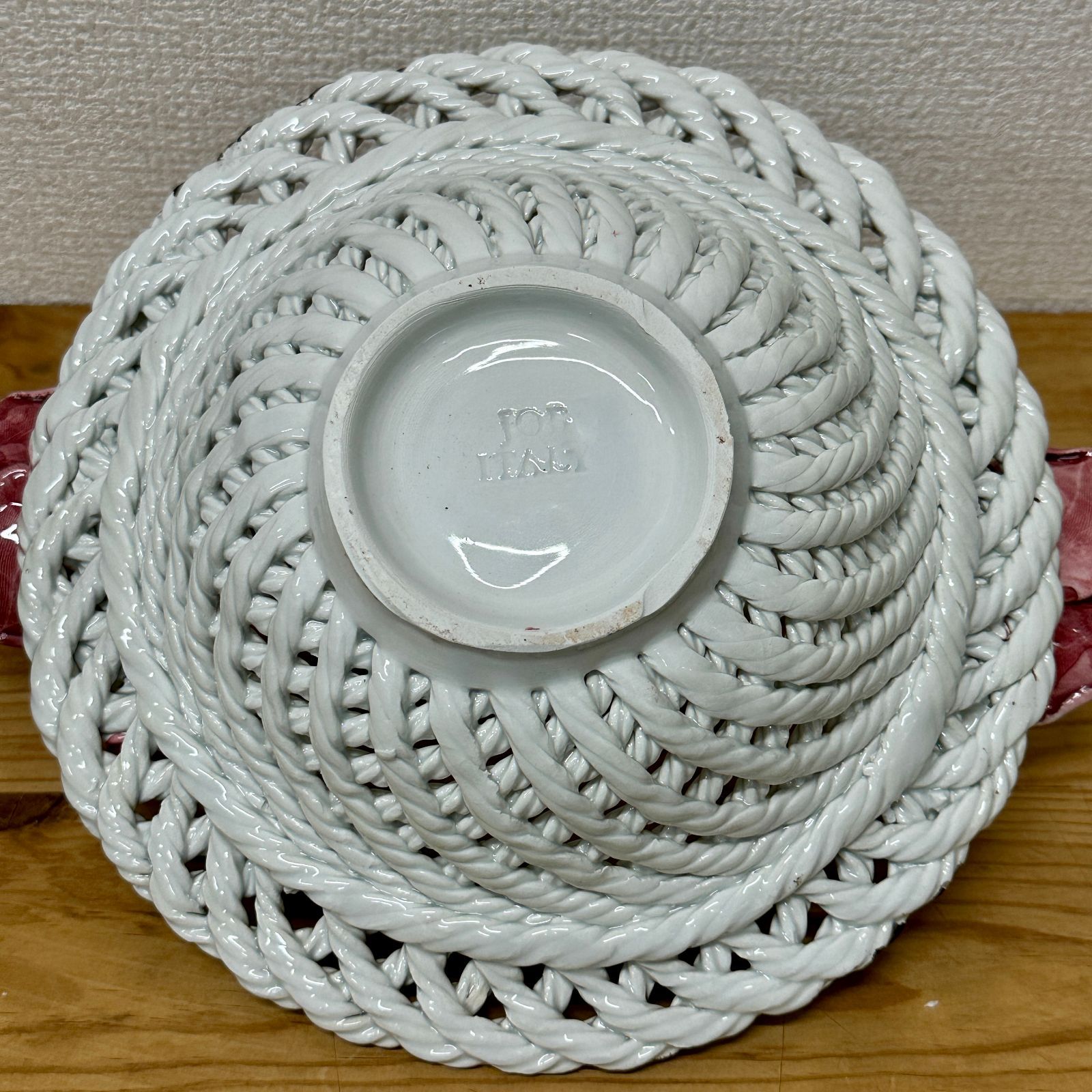 Job Ceramica イタリア製 バラモチーフ 陶花 陶器 バスケット - メルカリ