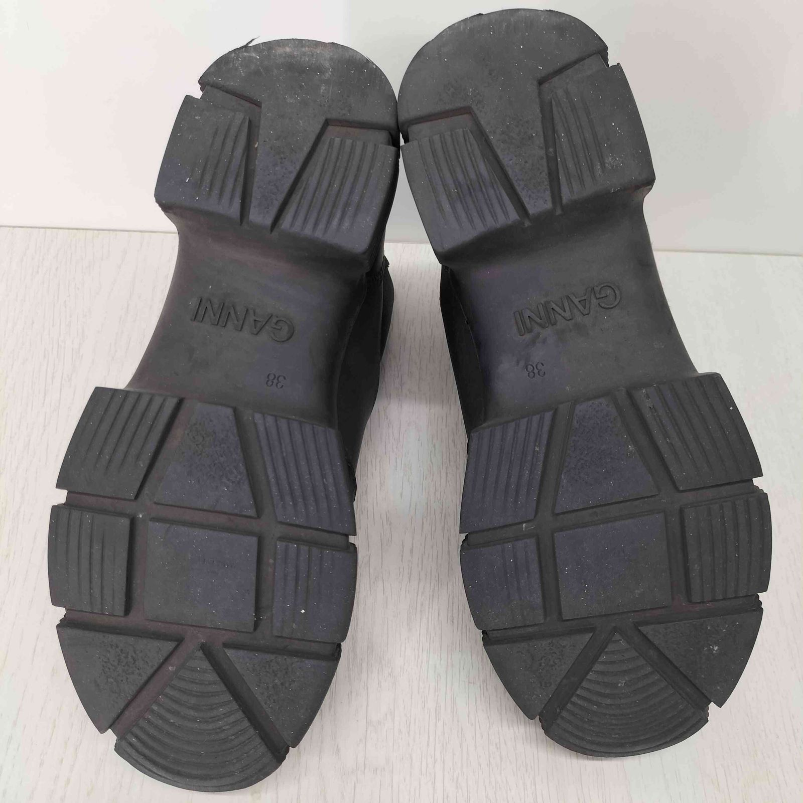 GANNI 38 ブラック サイドゴアブーツ ガニー Ganni ラバー サイドゴア