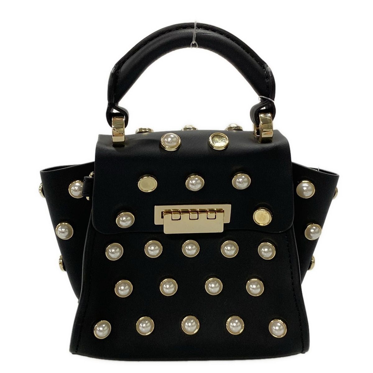 ZACPOSEN(ザックポーゼン) ハンドバッグ - 黒×白 パール/ミニ