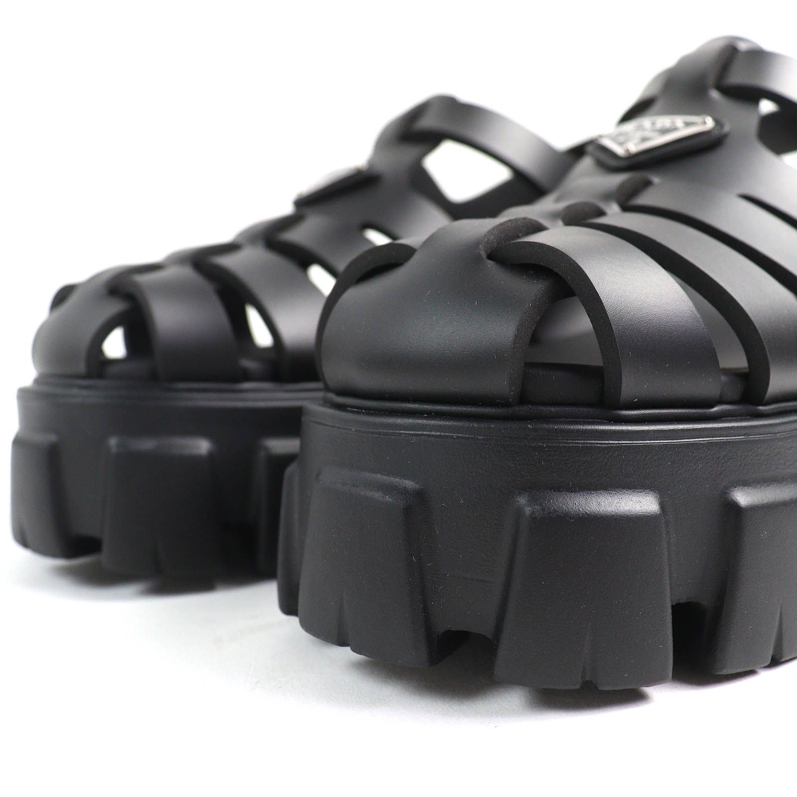 【PRADA】1X853M 三角ロゴ モノリスサンダル 未使用品△PRADA プラダ 1X853M モノリス トライアングルロゴ