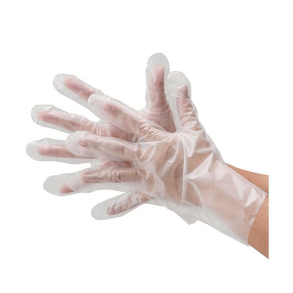 川西工業 ポリエチレン手袋 外エンボス クリア M 2012 1セット 4000枚 100枚×40箱 使い捨て手袋 使いきり手袋