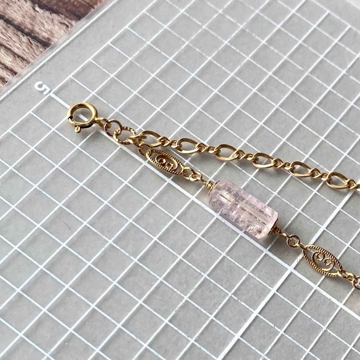 モルガナイト ごろごろブレスレット 14kgf