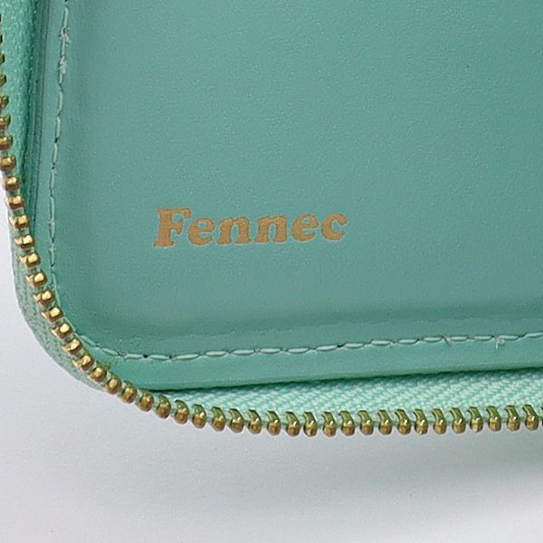 良品 箱付 フェネック 財布 ライトグリーン ファスナー付2つ折り