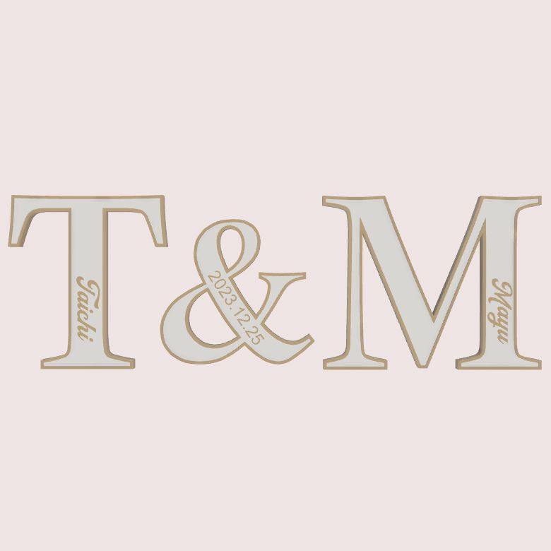 M様 確認用】イニシャルオブジェ バイカラー - メルカリ