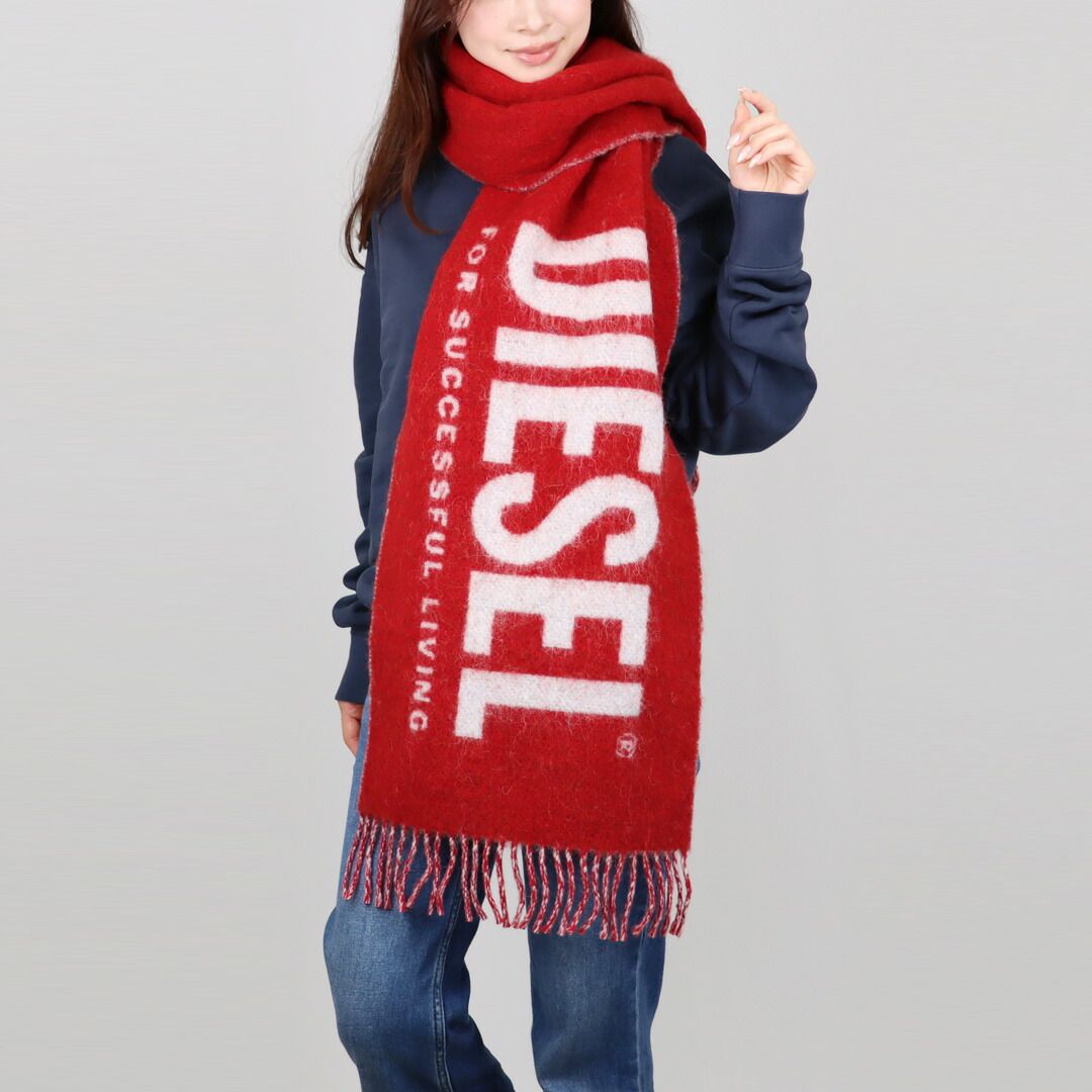 K様　LOEWE アナグラム モヘヤマフラー LOEWE ロエベ マフラー バイカラー ストール フリンジ アナグラムロゴ