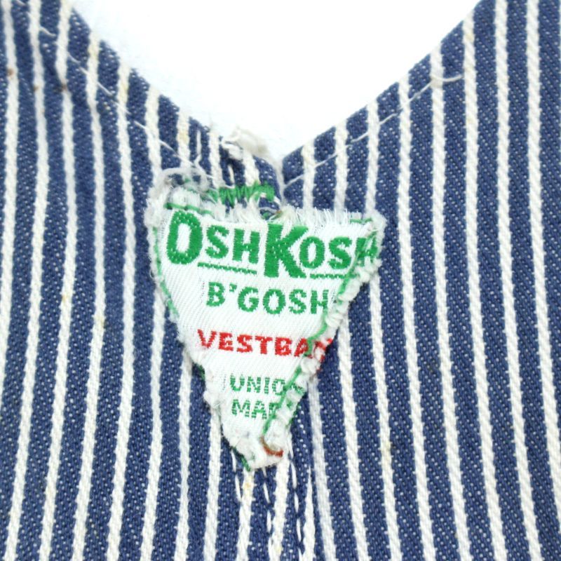 60s vintage OSHKOSH エプロン付き ダブルニー ヒッコリー