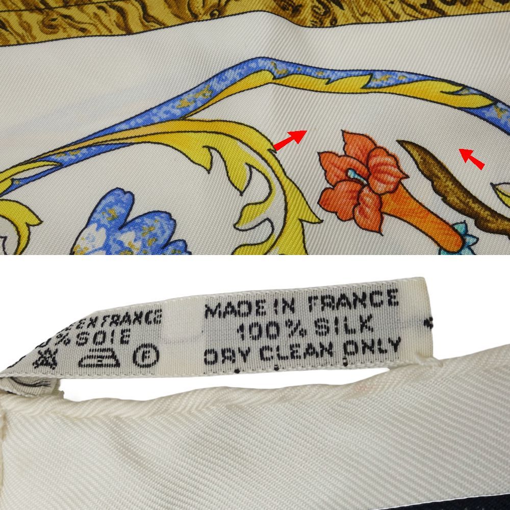 HERMES エルメス スカーフ カレ90 東洋の石と西洋の石細工 PIERRES D