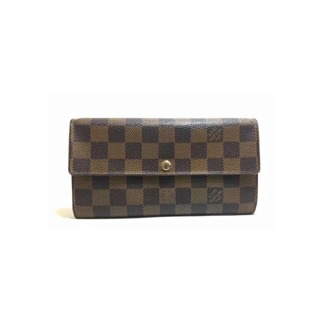 346 LOUIS VUITTON ルイヴィトン ダミエ 長財布 ポルトフォイユ・サラ