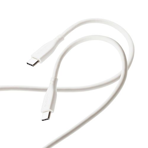 【5個セット】 エレコム なめらかUSB Type-Cケーブル(非認証品、C-C) MPA-CCSS20WHX5