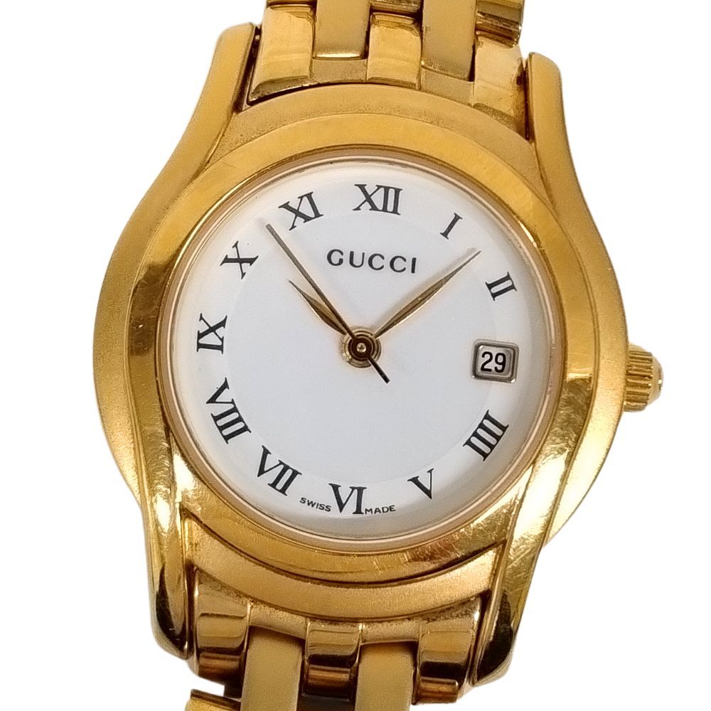GUCCI グッチ 5400L デイト ゴールド クォーツ レディース 腕時計 正規