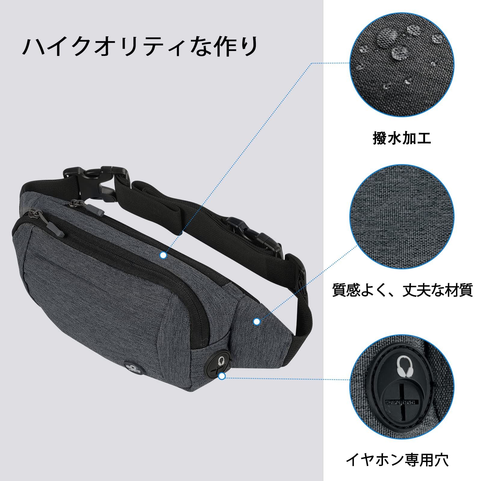 ウエストポーチ WATERFLY ウエストバッグ メンズ ランニング