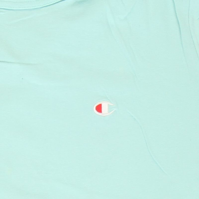 Champion C3-P300 MintGreen T-shirts 半袖 Tシャツ チャンピオン トップス ワンポイント ロゴマーク USED【チャンピオン 半袖Tシャツ  tシャツ クルーネック ミントグリーン 刺繍 CHAMPION ユーズド】