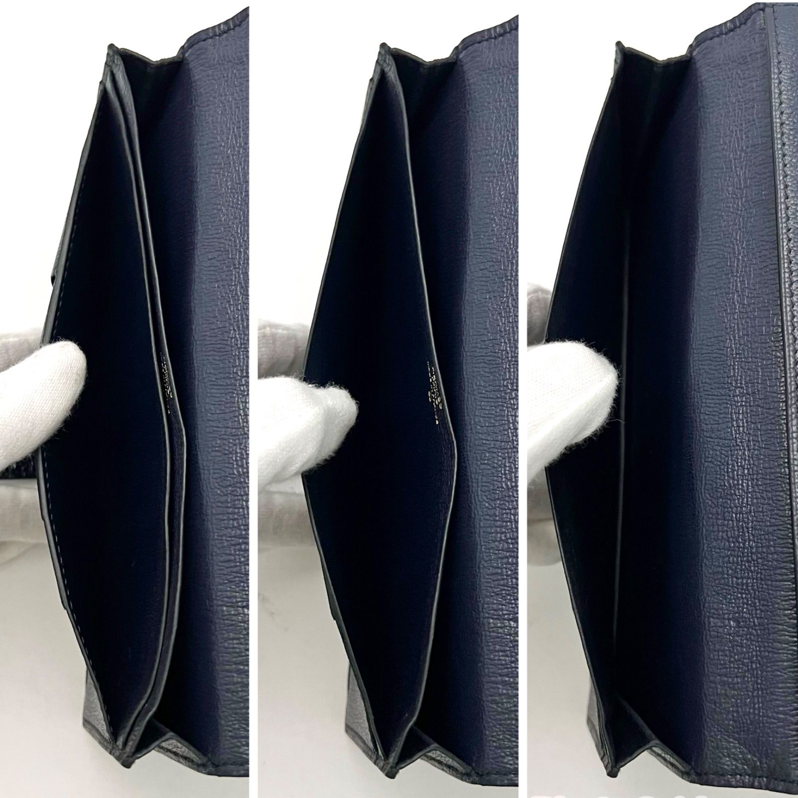 HERMESエルメス ベアンスフレ クロコアリゲーターネイビーゴールド財布長財布 エルメス ベアンスフレ アリゲーター ネイビー ゴールド金具