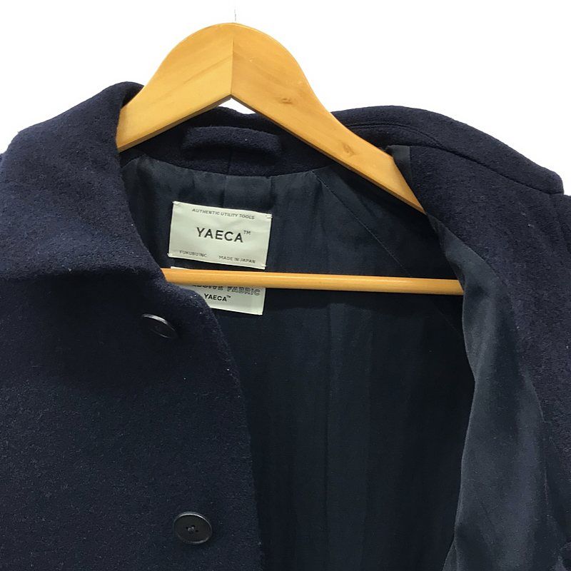 YAECA / ヤエカ | ウール ステンカラーコート | S | ネイビー
