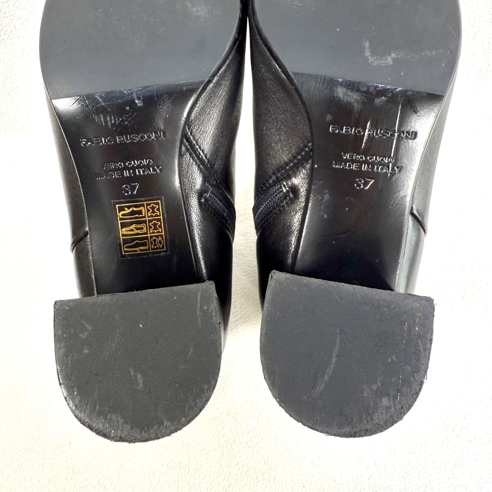 極美品✨ファビオルスコーニ サイドジップ レザー ショートブーツ　② 極美品✨ファビオルスコーニ FABIO RUSCONI サイドジップ レザー