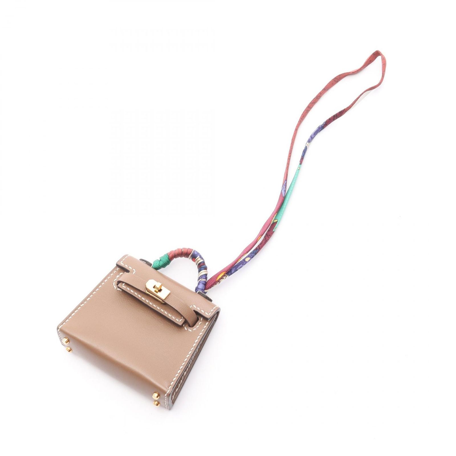 エルメス HERMES チャーム ケリーツイリー エトゥープ レザー シルク ケリー ツイリー エトゥープ レディース Used A