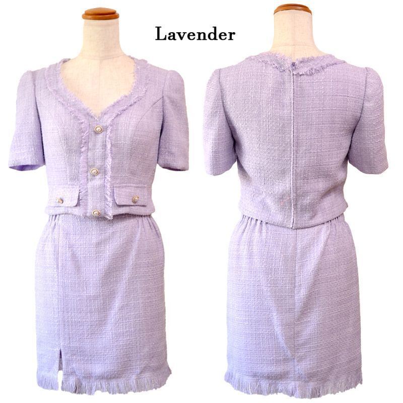 LoveRich ラブリッチ 【SMLサイズ/4カラー】ツイード セットアップ 袖