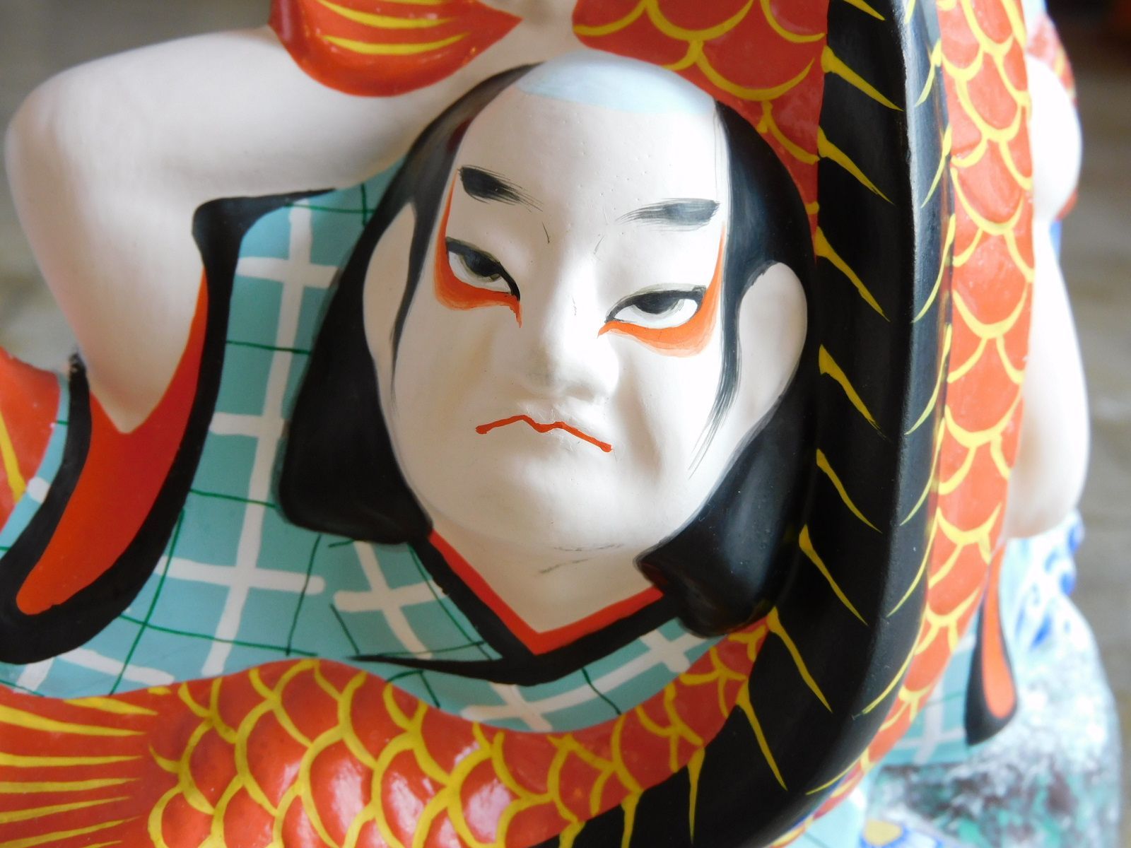 つつみ人形 一名鯉つかみ 芳賀強 HK-a-05525 堤人形 土人形 郷土玩具