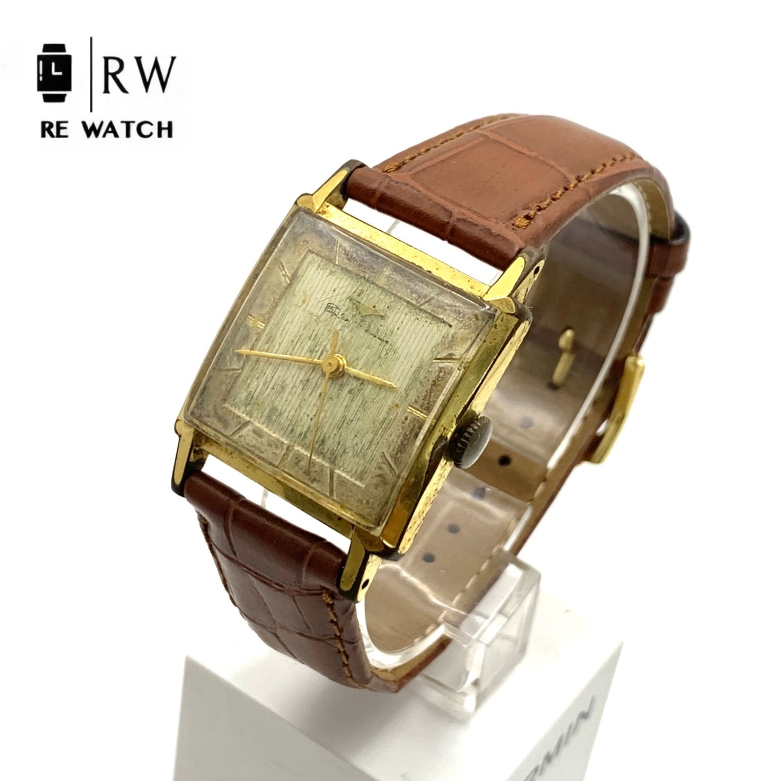 TAKANO 10043 手巻き時計 ゴールドケース ブラウンレザー