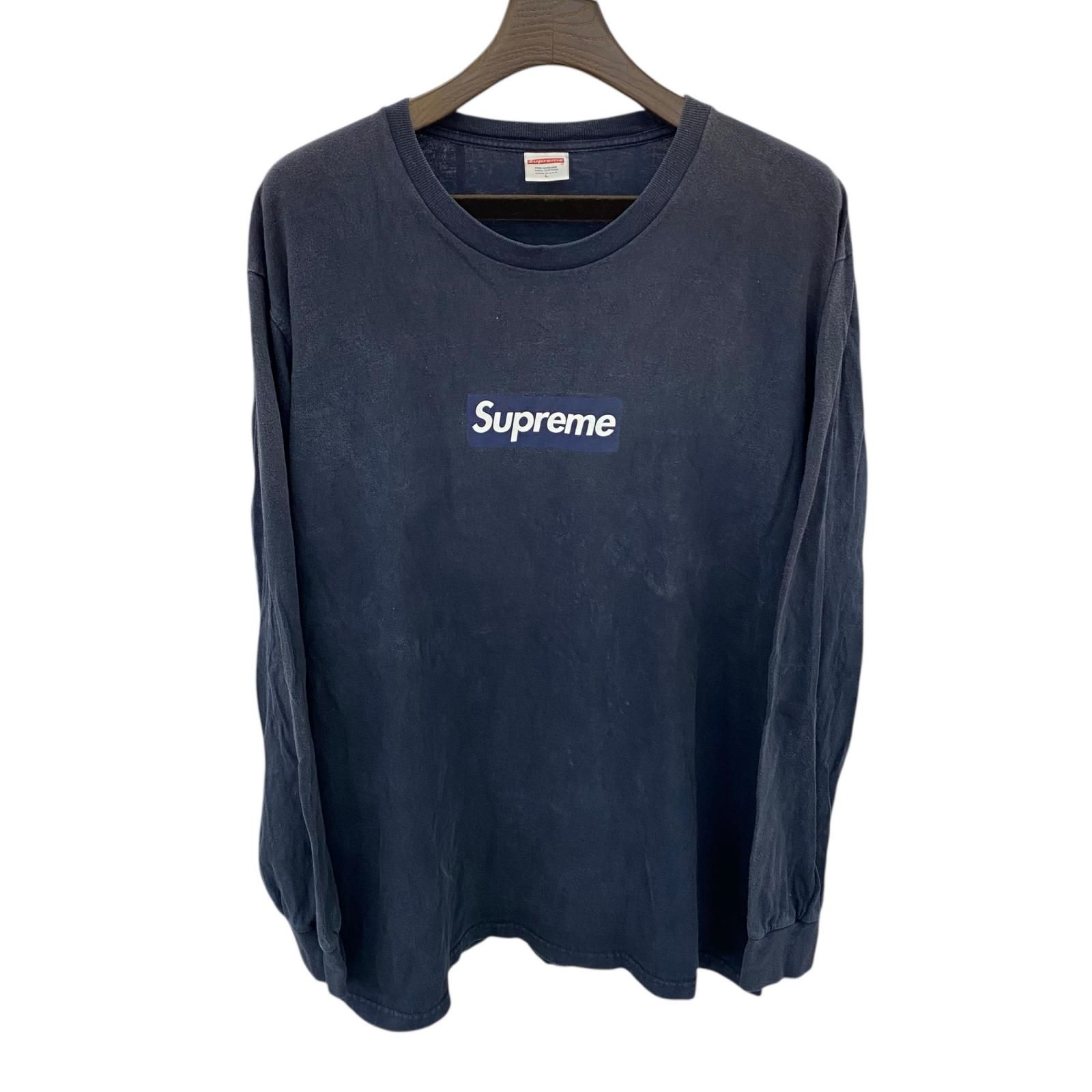 186005 Supreme シュプリーム 20AW Box Logo L S Tee L ネイビー ユニセックス