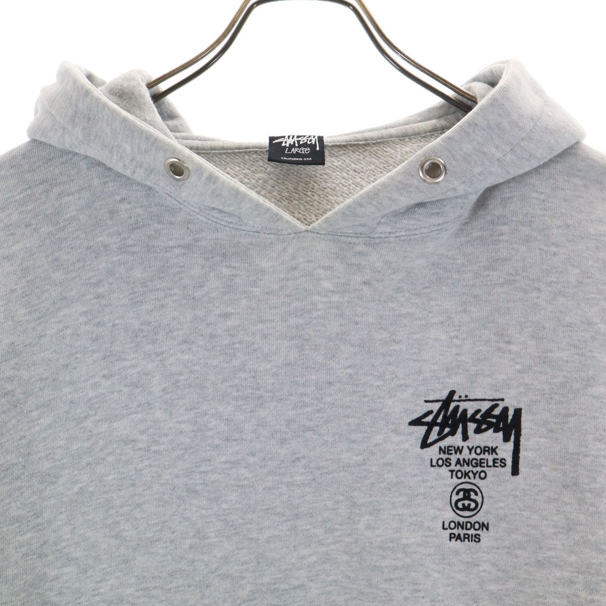 STUSSY ステューシー 長袖 パーカー L グレー系 スウェット メンズ 