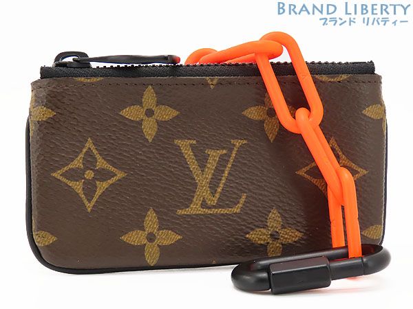 新品同様】ルイヴィトン LOUIS VUITTON モノグラム ソーラーレイ ポシェット クレ チェーンフック付き コインケース 小銭入れ  コンパクト財布 ダークブラウン オレンジ M44487 - メルカリ