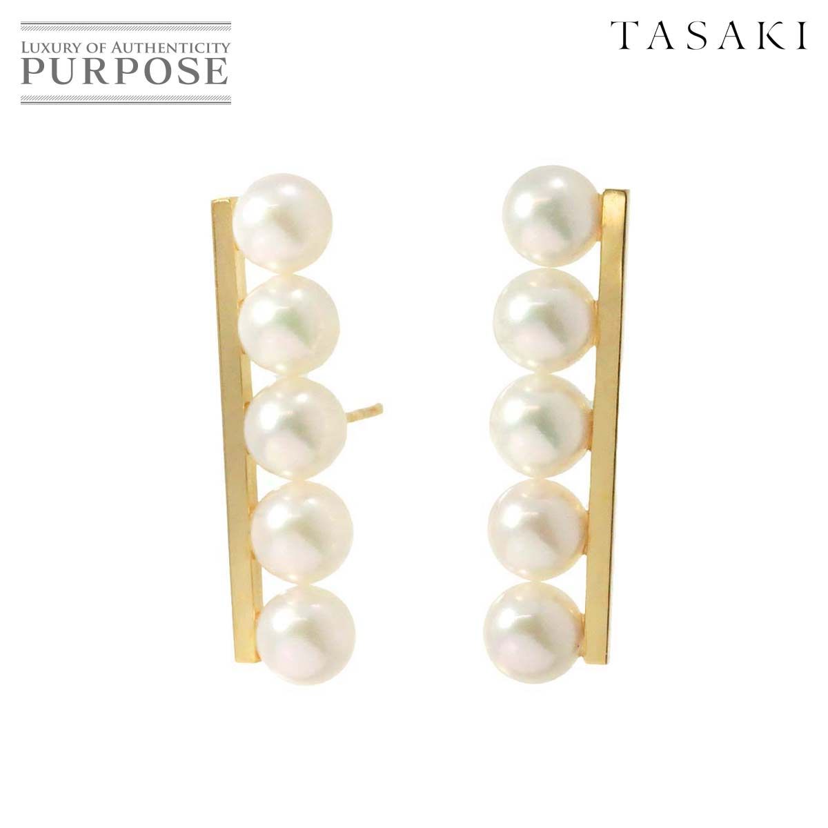 タサキ TASAKI バランス プラス アコヤ真珠 5.7-5.5mm ピアス K18 YG 750 パール 田崎真珠 Balance  Earrings Pierced 90252836 - メルカリ