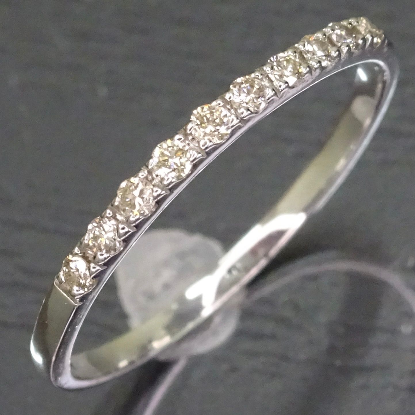 プラチナ pt900 ハーフ エタニティ 天然ダイヤモンド0.10ct リング 