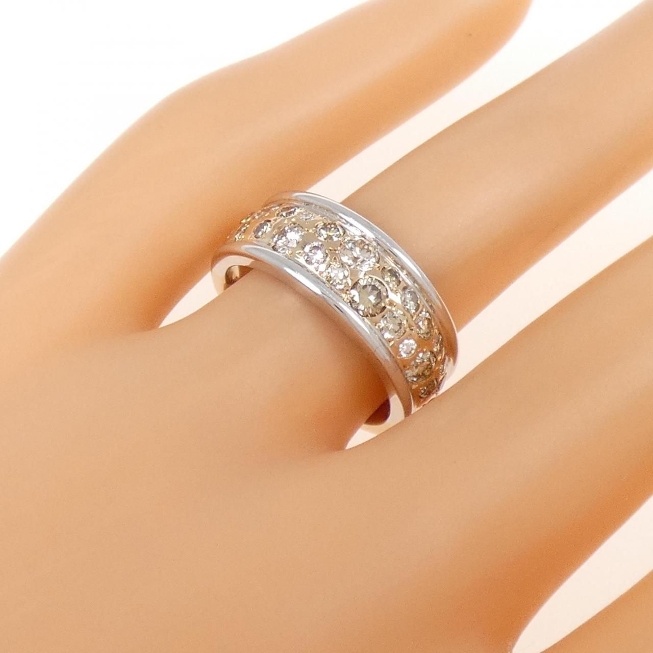 【SH29738】値下げ交渉あり～カシケイ K18PG/WG ブラウンダイヤモンド メランジェ リング 0.85ct 11⁄4〜11⁄11 お買い物マラソン ポイント最大5倍