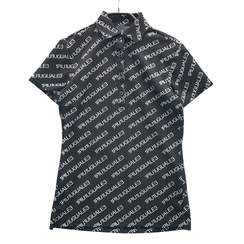 サイズ 1 1PIU1UGUALE3 GOLF 半袖ポロシャツ ロゴ総柄 ブラック系 240101447380 ゴルフウェア レディース ストスト