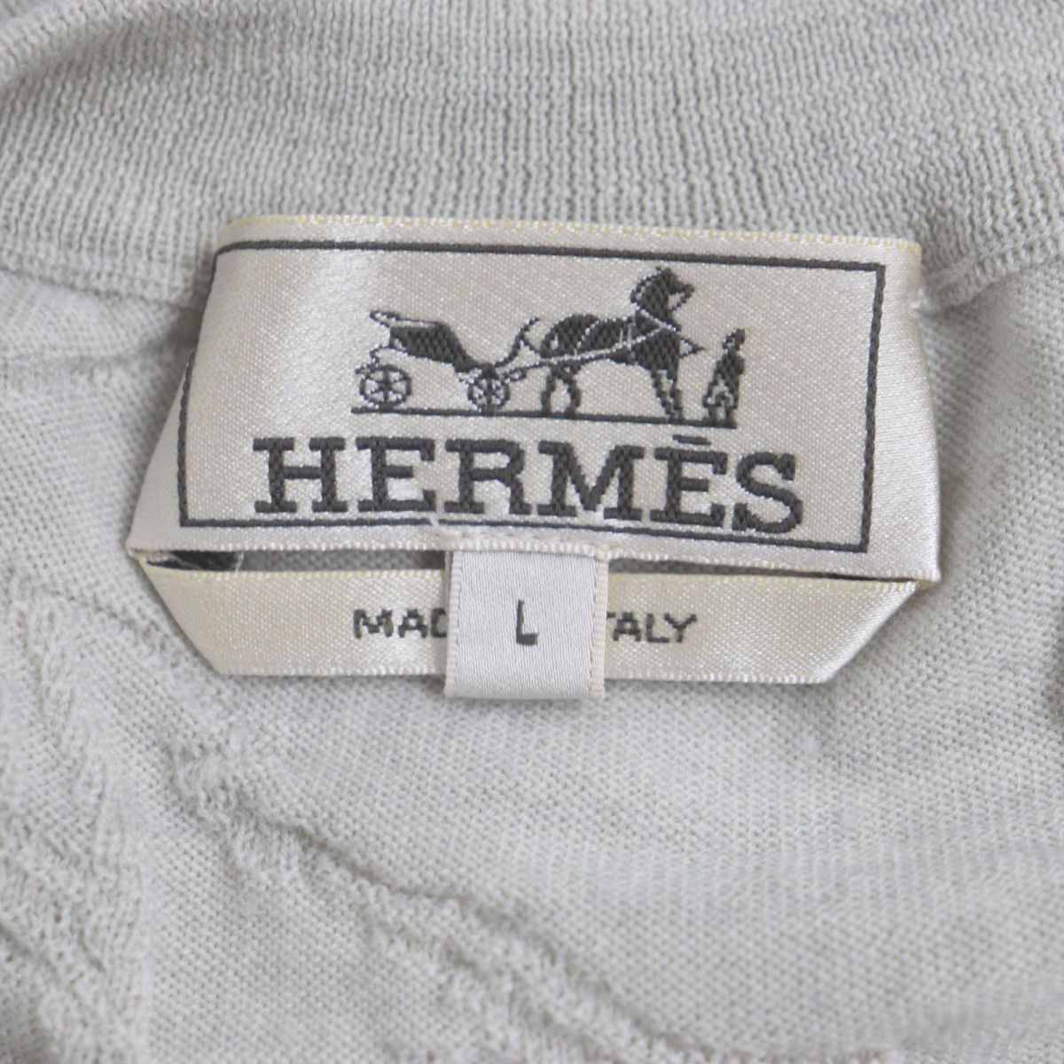 極美品▽HERMES エルメス ドラゴン 総織柄 クルーネック ウール100 