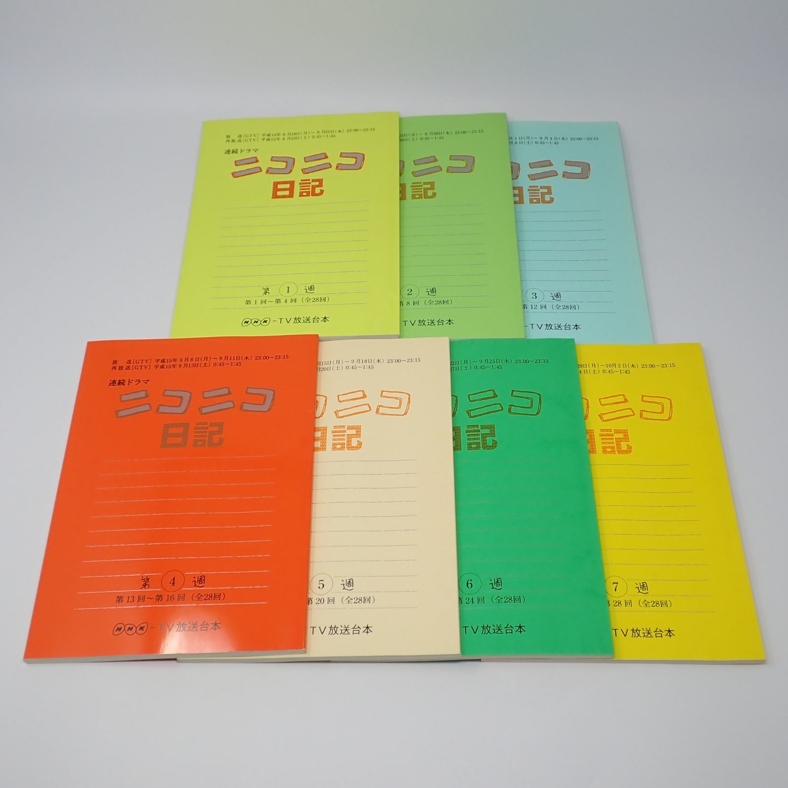 台本 ニコニコ日記 7冊全28回 小沢真理 木村佳乃 永井杏 沢村一樹 ユンソナ NHK