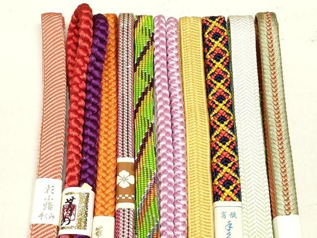 平和屋本店□極上 有職組紐道明 帯締め 冠組 枯草色 宮内庁御用 国立  