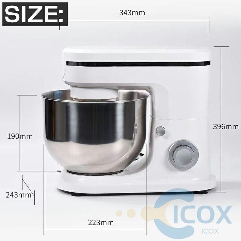 最新型 スタンドミキサー 大容量 家庭用ミキサー 業務用ミキサー 一台三役 8段階変速 3種類アタッチメント付き 低騒音設計 メタルミキサー 2025年新色！