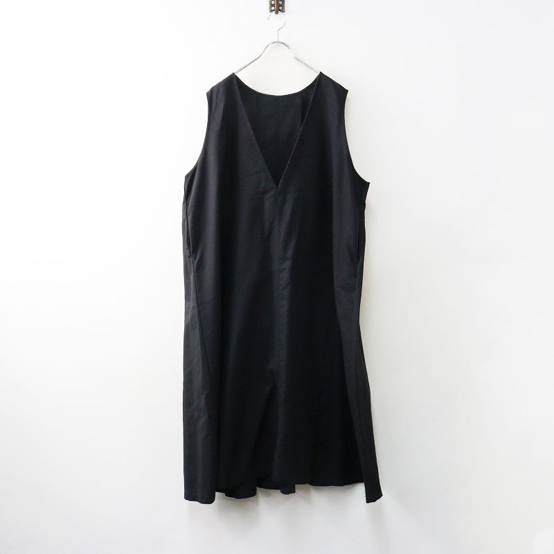 2025SS ネストローブ nest Robe ディープ Vネックノースリーブドレス F｜ブラック ジャンパースカート ワンピース 2400014620818