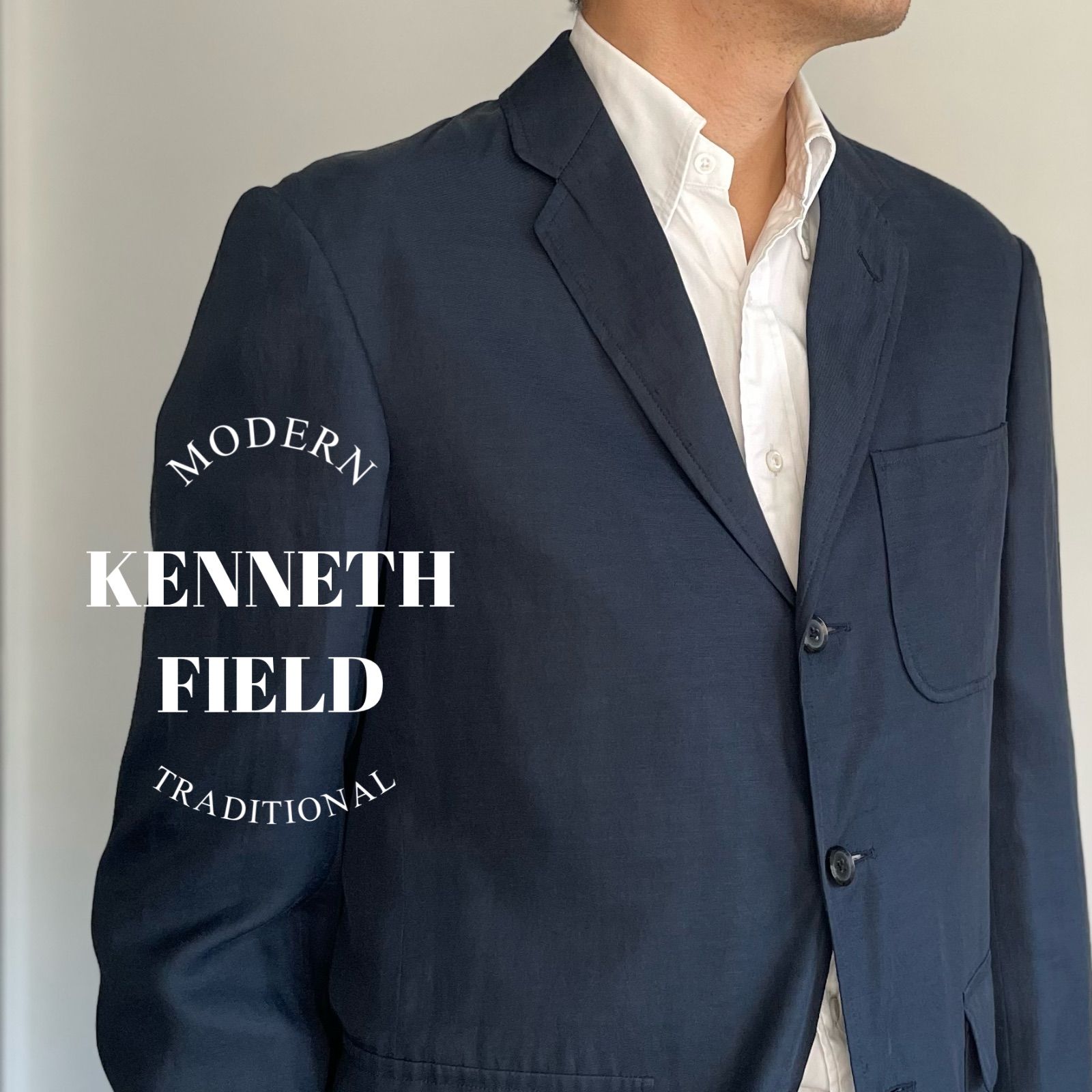 KENNETH FIELD / キュプラコットンリネン3B 3パッチポケットジャケット