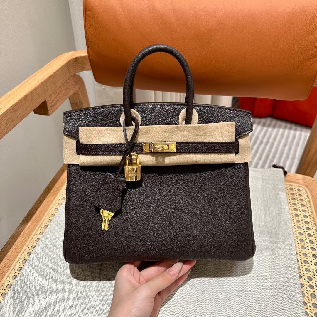エルメス birkin エボニー ゴールド バックル レディース ハンドバッグ  