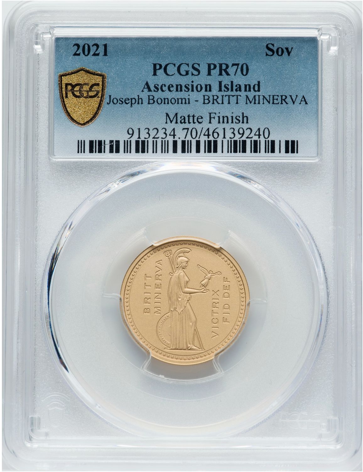2021 PR70 Matte UK Great Britain Ascension Island Minerva Sovereign Sov G