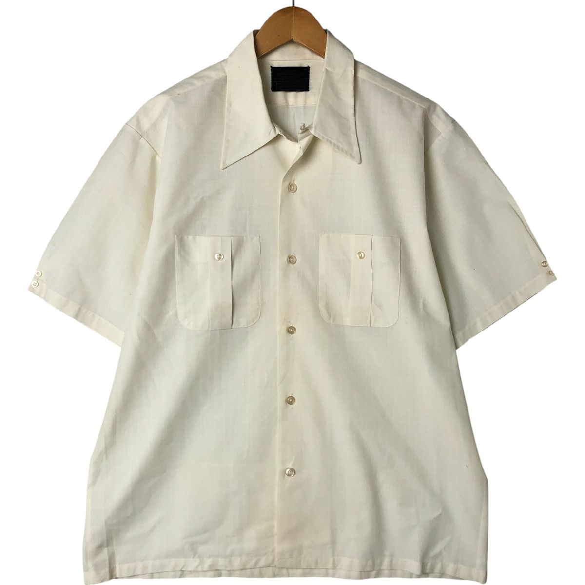 古着 70年代 シアーズ Sears PERMA-PREST 半袖 オープンカラー