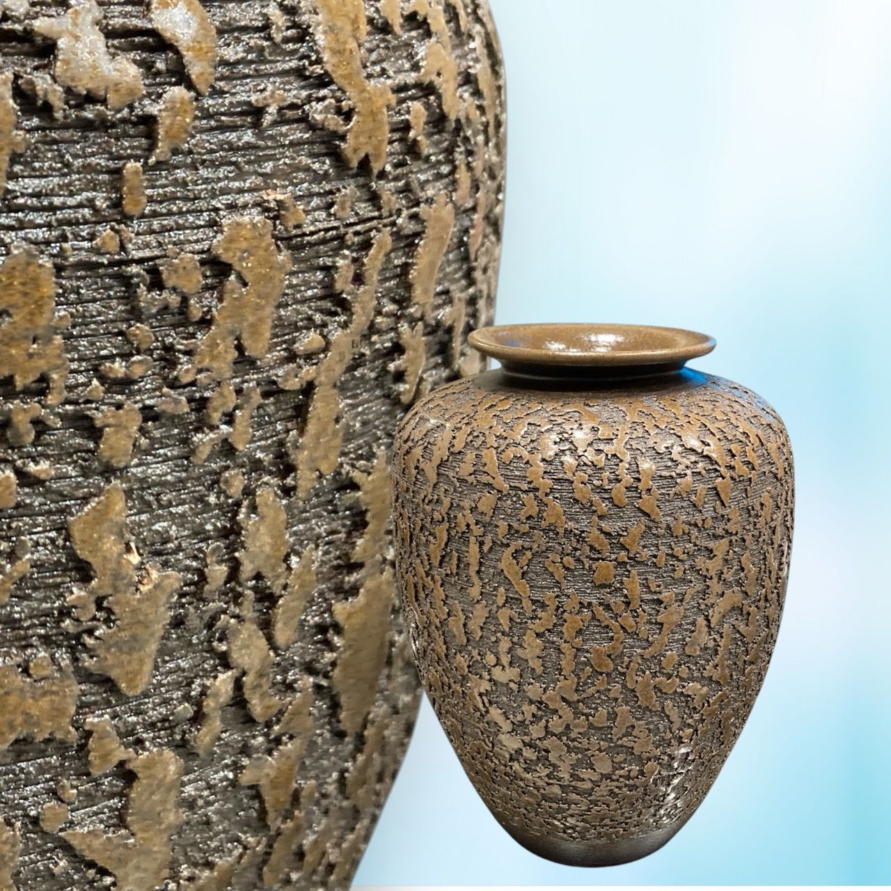 信楽焼　花器　壷　利山 信楽焼 花器 壷 利山