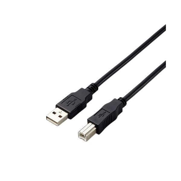 （まとめ）エレコム USB2.0 A-Bケーブル3.0m RoHS指令準拠（10物質） U2C-AB30BK/ID 1本〔×3セット〕