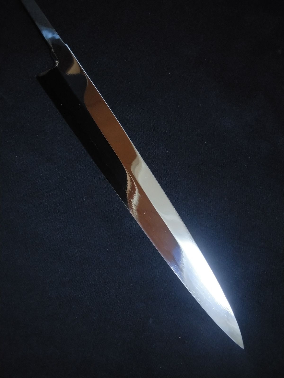 城山刃物製作所 堺業務用刃物メーカー直売 八寸 柳刃包丁 青二鋼 三面鏡面仕上げ 黒檀八角水牛柄