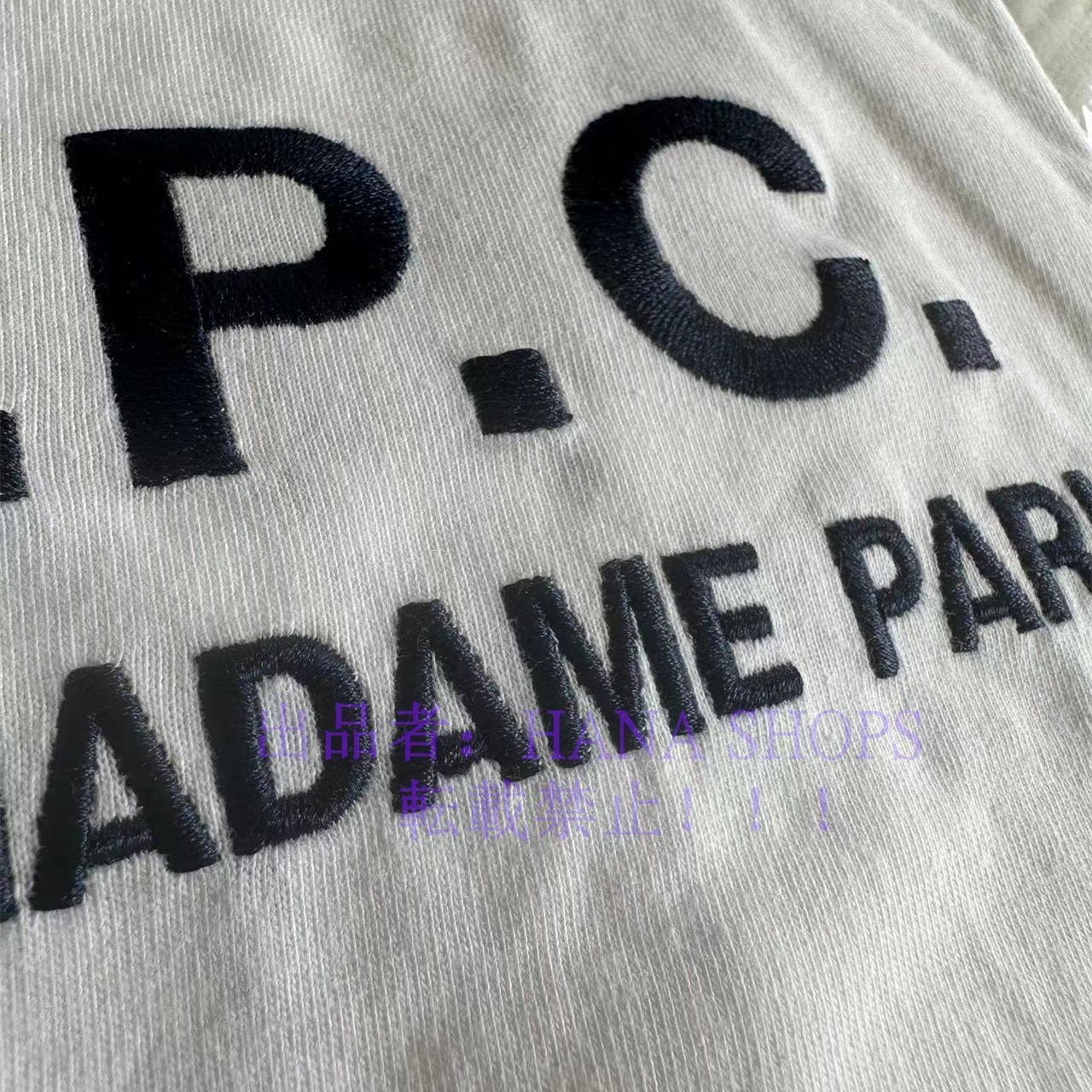 A.P.C.アーペーセー 大人気 APC Rue Madame Paris 半袖 Tシャツ ロゴ 刺繍 ユニセックス 夏