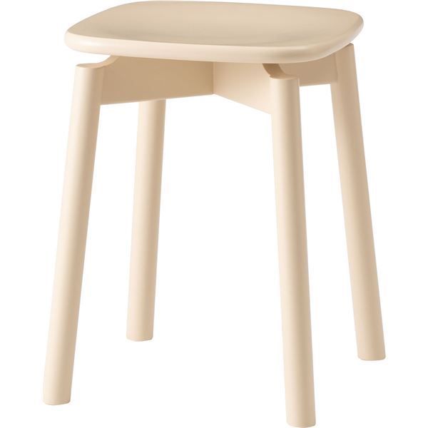 スツール 約幅34.8×奥行34.8×高さ45cm アイボリー 木製 天然木 腰掛け椅子 置台 インテリア家具 リビング家具